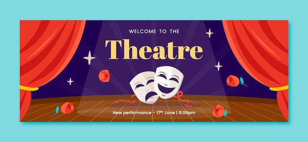 Plantilla de portada de redes sociales de espectáculo de teatro