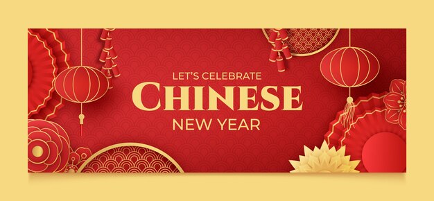 Plantilla de portada de redes sociales para el festival del año nuevo chino