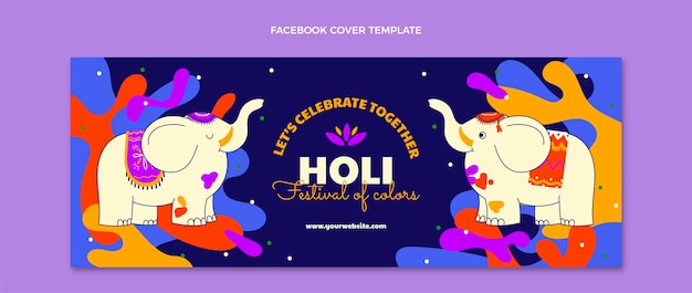 Plantilla de portada de redes sociales holi dibujada a mano