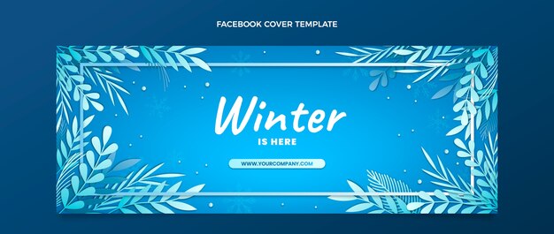 Plantilla de portada de redes sociales de invierno degradado