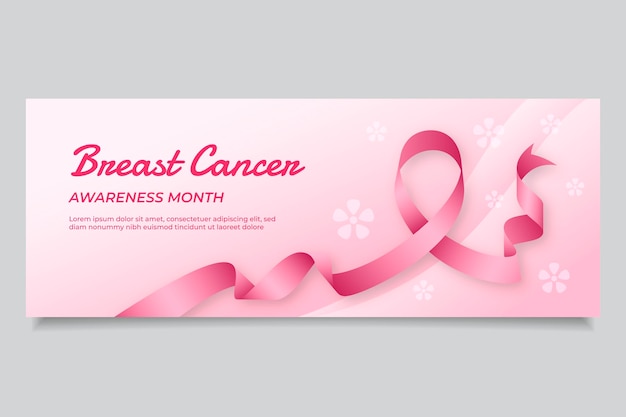 Plantilla de portada de redes sociales del mes de concientización sobre el cáncer de mama degradado