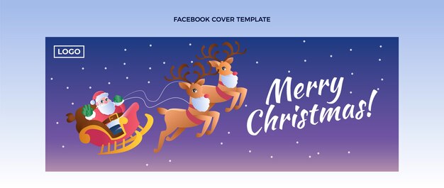 Plantilla de portada de redes sociales de navidad degradada