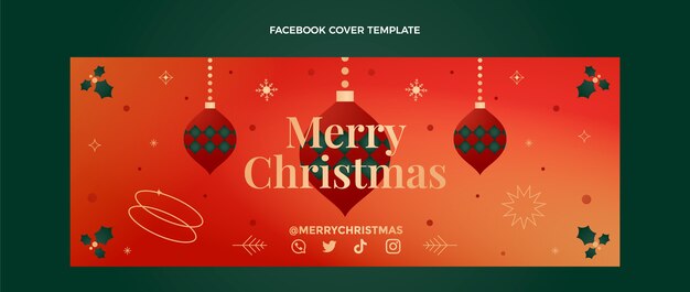 Plantilla de portada de redes sociales de navidad degradada