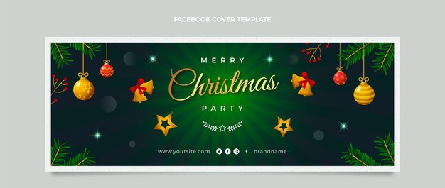 Plantilla de portada de redes sociales de navidad degradada