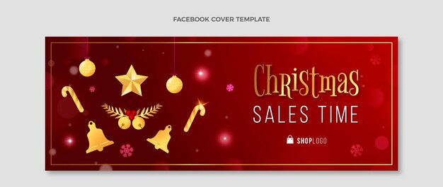 Plantilla de portada de redes sociales de navidad degradada