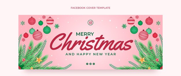 Plantilla de portada de redes sociales de navidad degradada