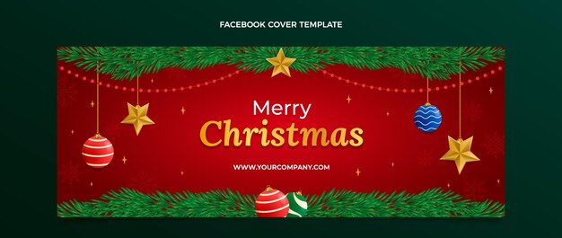 Plantilla de portada de redes sociales de navidad degradada
