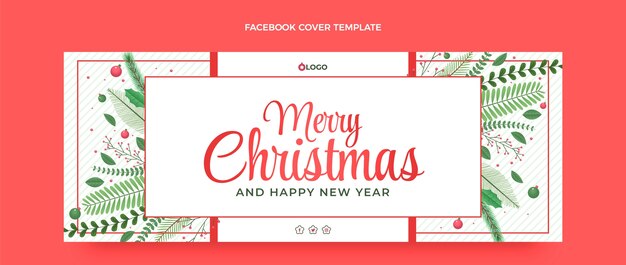 Plantilla de portada de redes sociales de navidad degradada