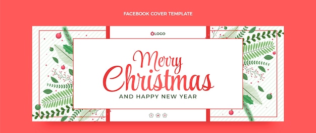 Plantilla de portada de redes sociales de navidad degradada