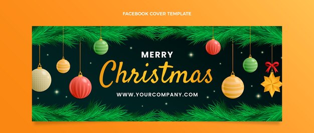 Plantilla de portada de redes sociales de navidad degradada
