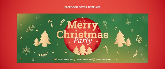 Plantilla de portada de redes sociales de navidad degradada