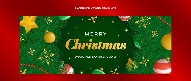 Plantilla de portada de redes sociales de navidad degradada