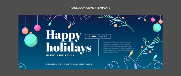 Plantilla de portada de redes sociales de navidad degradada