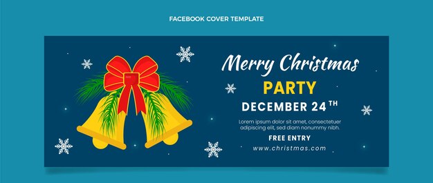 Plantilla de portada de redes sociales de navidad plana