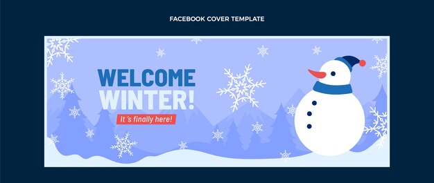 Plantilla de portada de redes sociales de navidad plana