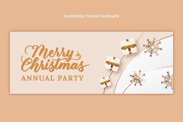 Plantilla de portada de redes sociales de navidad realista