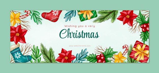 Plantilla de portada de redes sociales de navidad realista