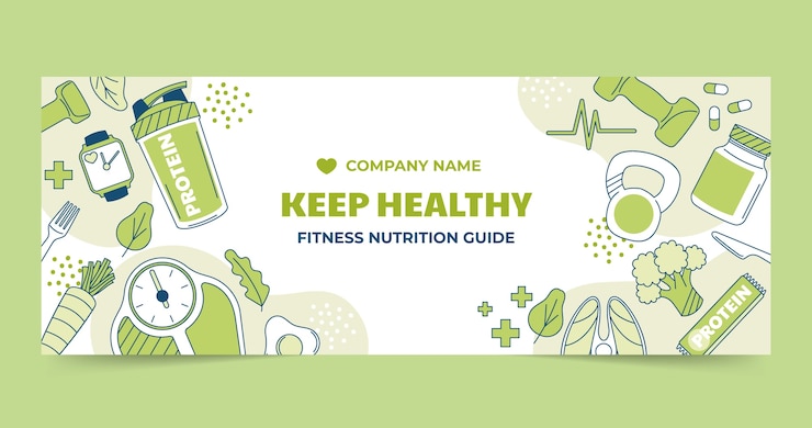 Vector gratuito plantilla de portada de redes sociales de nutrición fitness