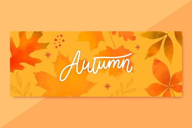 Plantilla de portada de redes sociales de otoño en acuarela