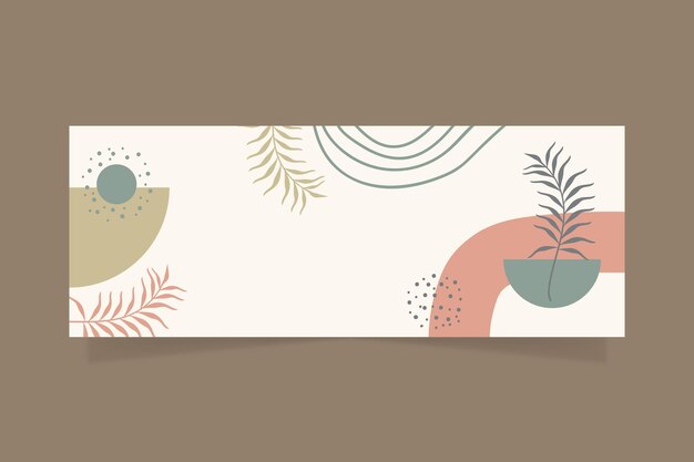 Plantilla de portada de redes sociales plana boho