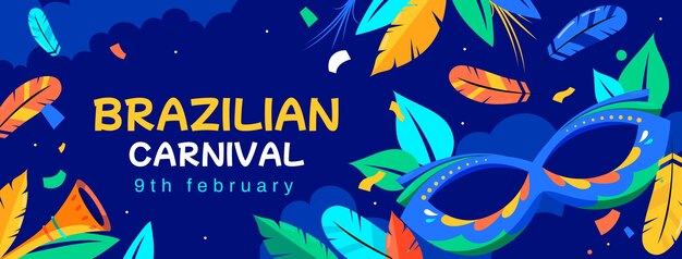 plantilla de portada de redes sociales plana para el carnaval brasileño
