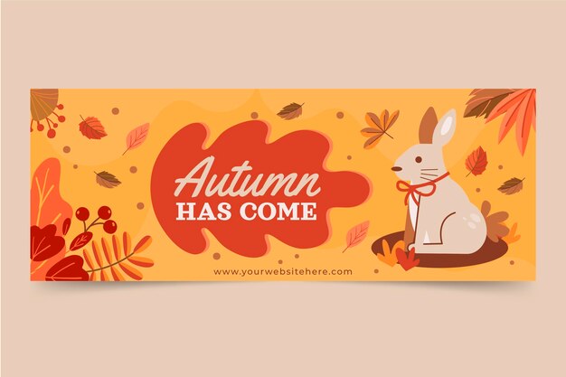Plantilla de portada de redes sociales plana de otoño