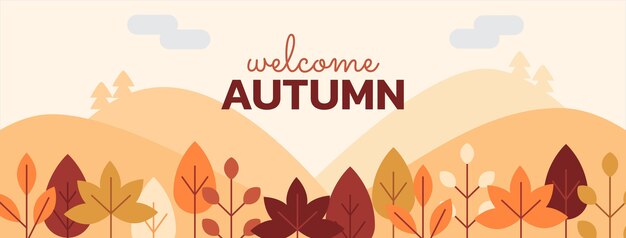 Plantilla de portada de redes sociales plana de otoño