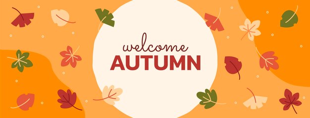 Plantilla de portada de redes sociales plana de otoño