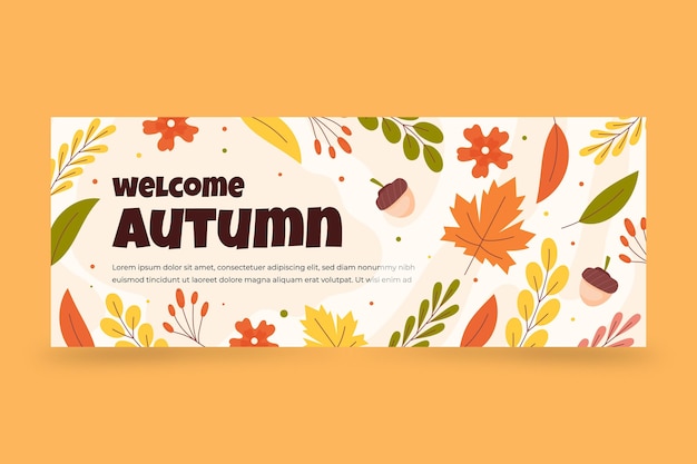 Plantilla de portada de redes sociales plana de otoño