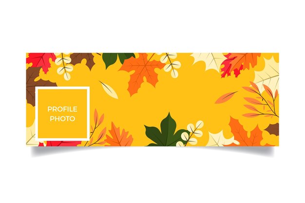 Plantilla de portada de redes sociales plana de otoño