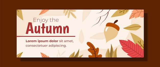 Plantilla de portada de redes sociales plana de otoño