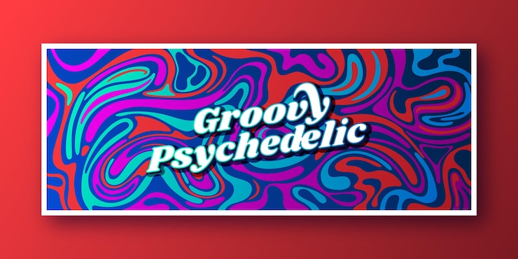 Vector gratuito plantilla de portada de redes sociales psicodélicas maravillosas dibujadas a mano