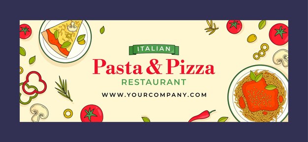 Plantilla de portada de redes sociales para restaurante de comida italiana tradicional