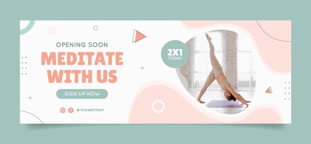 Plantilla de portada de redes sociales para retiro de yoga y spa