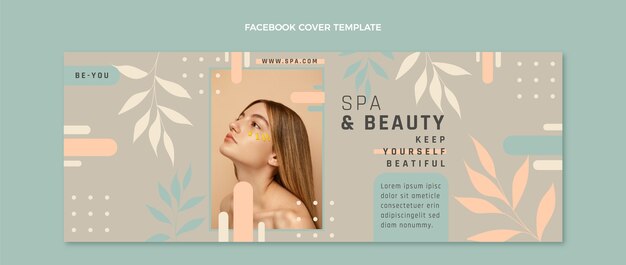 Plantilla de portada de redes sociales de spa plano