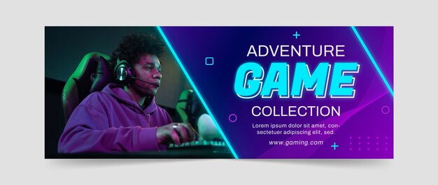 Plantilla de portada de redes sociales de videojuegos y ocio