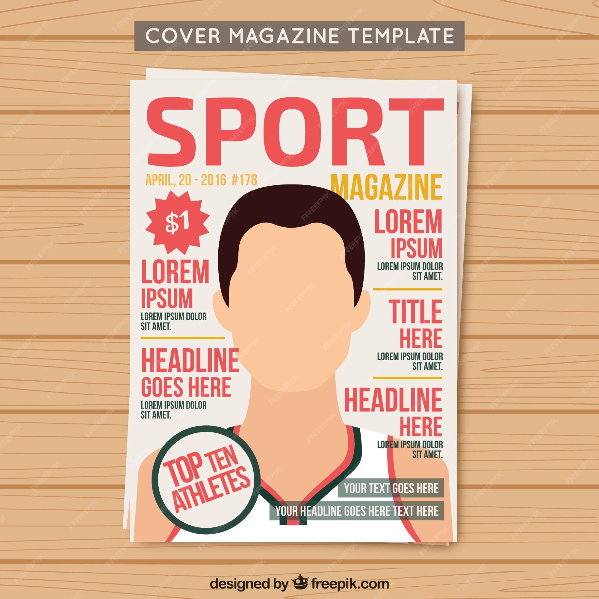 Plantilla de portada de revista de deportes | Vector Gratis