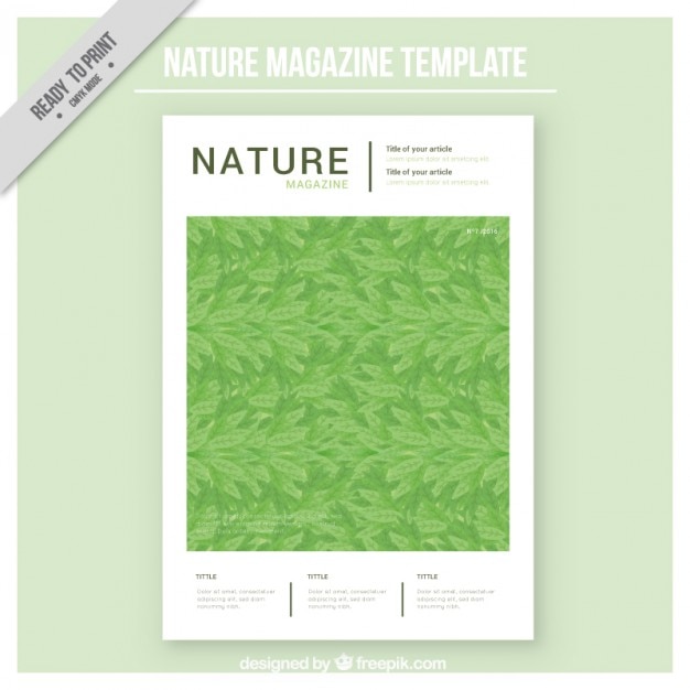 Plantilla de portada de revista de naturaleza