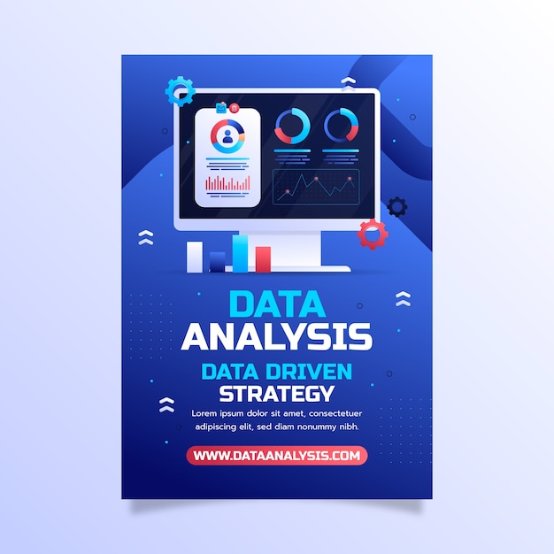 Plantilla de póster de análisis de datos de gradiente
