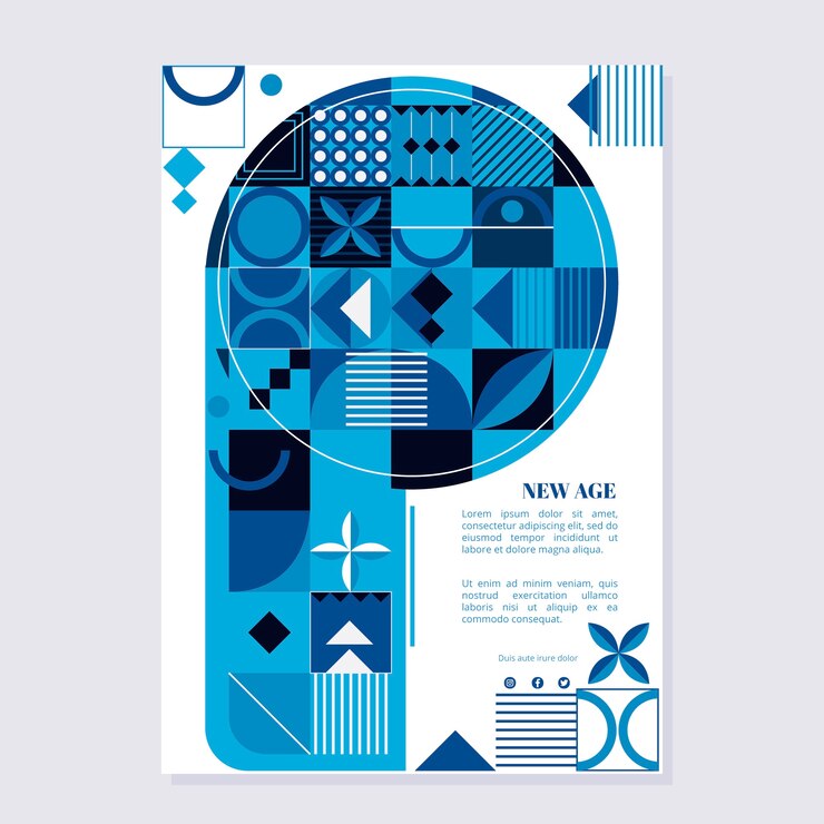 Vector gratuito plantilla de póster azul clásico con espacio de texto
