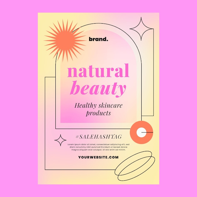 Plantilla de póster de belleza degradada