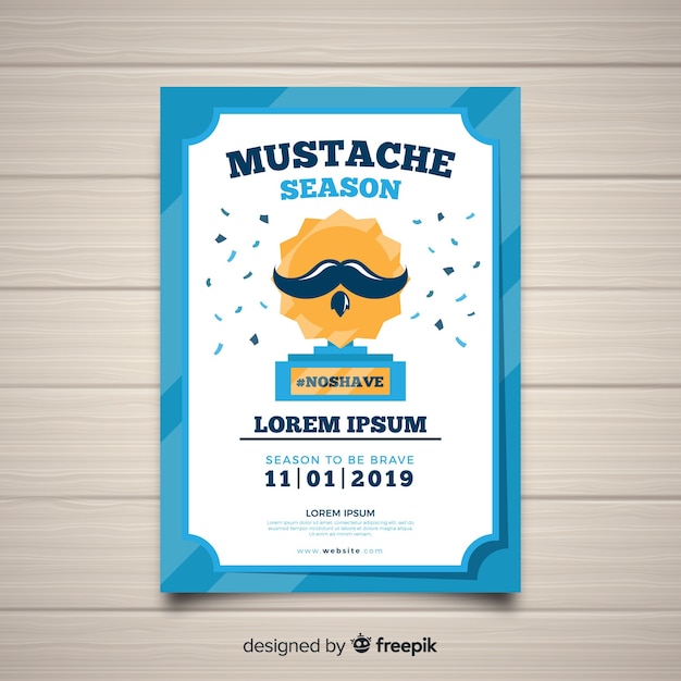 Plantilla de póster de bigote de movember