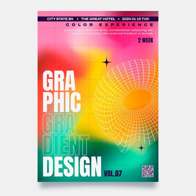 Plantilla de póster colorido degradado