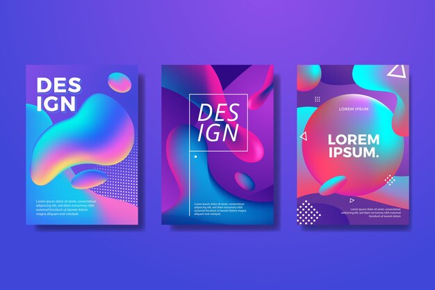 Plantilla de póster colorido efecto fluido