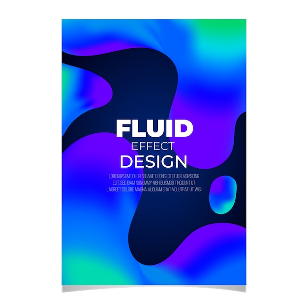 Plantilla de póster colorido efecto fluido