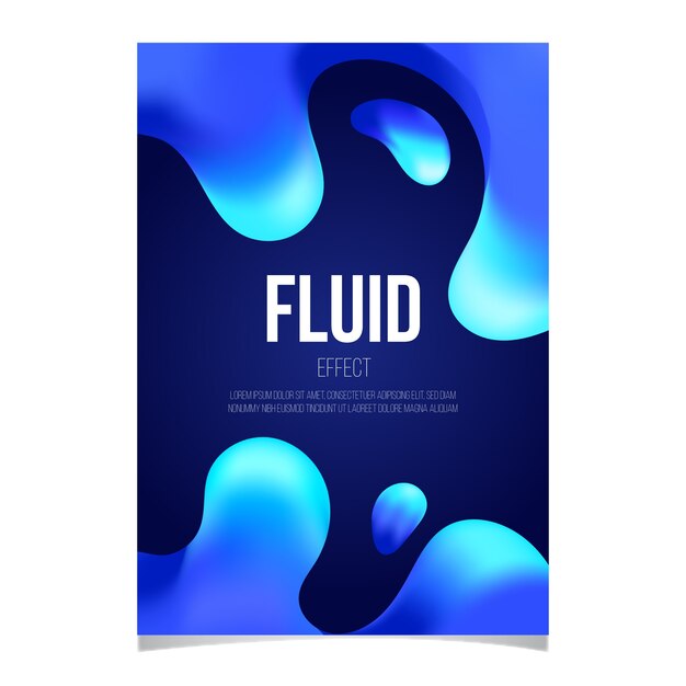 Plantilla de póster colorido efecto fluido
