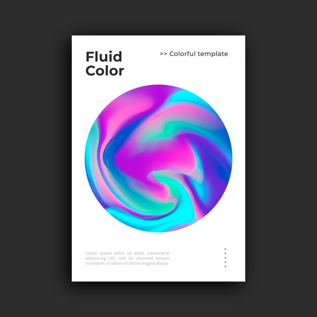 Plantilla de póster colorido con efecto fluido