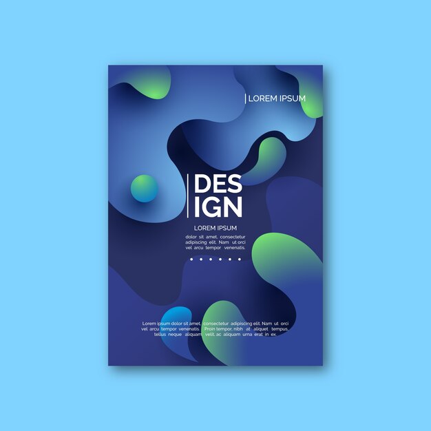 Plantilla de póster colorido efecto fluido