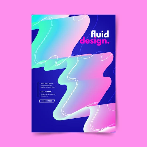 Plantilla de póster colorido efecto fluido