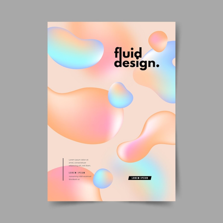 Vector gratuito plantilla de póster colorido efecto fluido